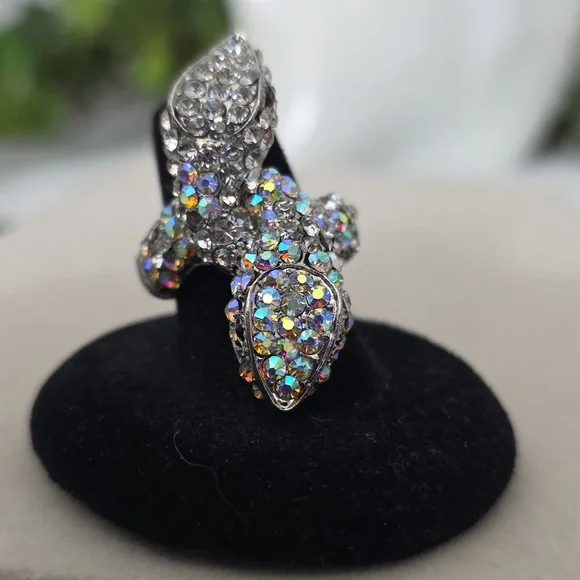 Statement Rhinestone Snake Stretch Ring - Picture 7 of 9